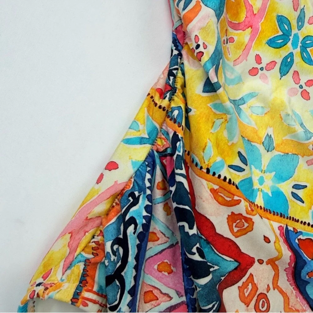 La Blanca Soliel Italian Mosaic Tile‎ Printed One Piece Swim Suit Large
